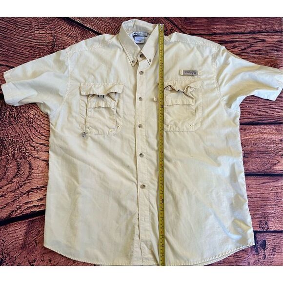 Columbia PFG‎ Shirt Mens XXL Yellow Omni Shade Vented Fishing Short Sleeve - Picture 6 of 8